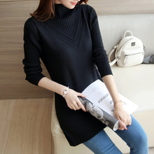 Load image into Gallery viewer, 2019 DRL female sweater outerwear medium-long basic pullovers office lady sweater thickening solid color turtleneck Sweater