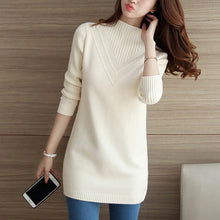 Load image into Gallery viewer, 2019 DRL female sweater outerwear medium-long basic pullovers office lady sweater thickening solid color turtleneck Sweater