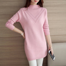 Load image into Gallery viewer, 2019 DRL female sweater outerwear medium-long basic pullovers office lady sweater thickening solid color turtleneck Sweater