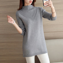 Load image into Gallery viewer, 2019 DRL female sweater outerwear medium-long basic pullovers office lady sweater thickening solid color turtleneck Sweater