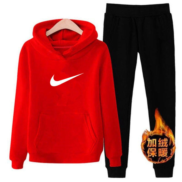 Womens Solid Tracksuit Set Hooded Hoodies Tops Jogger Pants